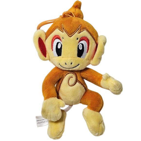 Pokemon Center Chimchar Plush Keychain 6" Backpack Clip Official Stuffed Toy - Picture 1 of 5